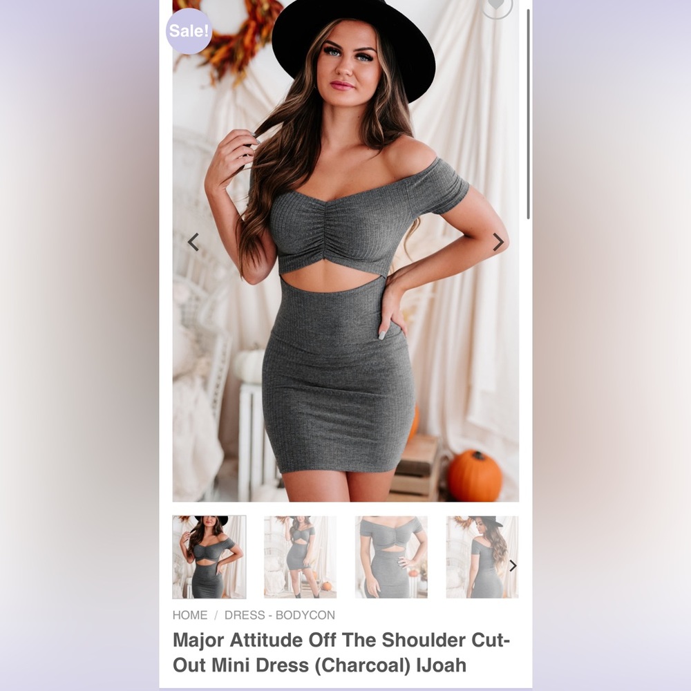 Major attitude charcoal cut out bodycon